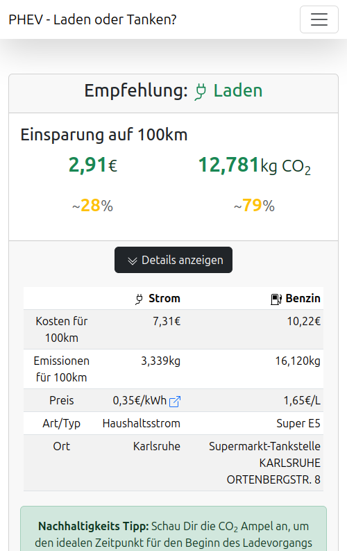 Empfehlung: Plugin-Hybrid Laden